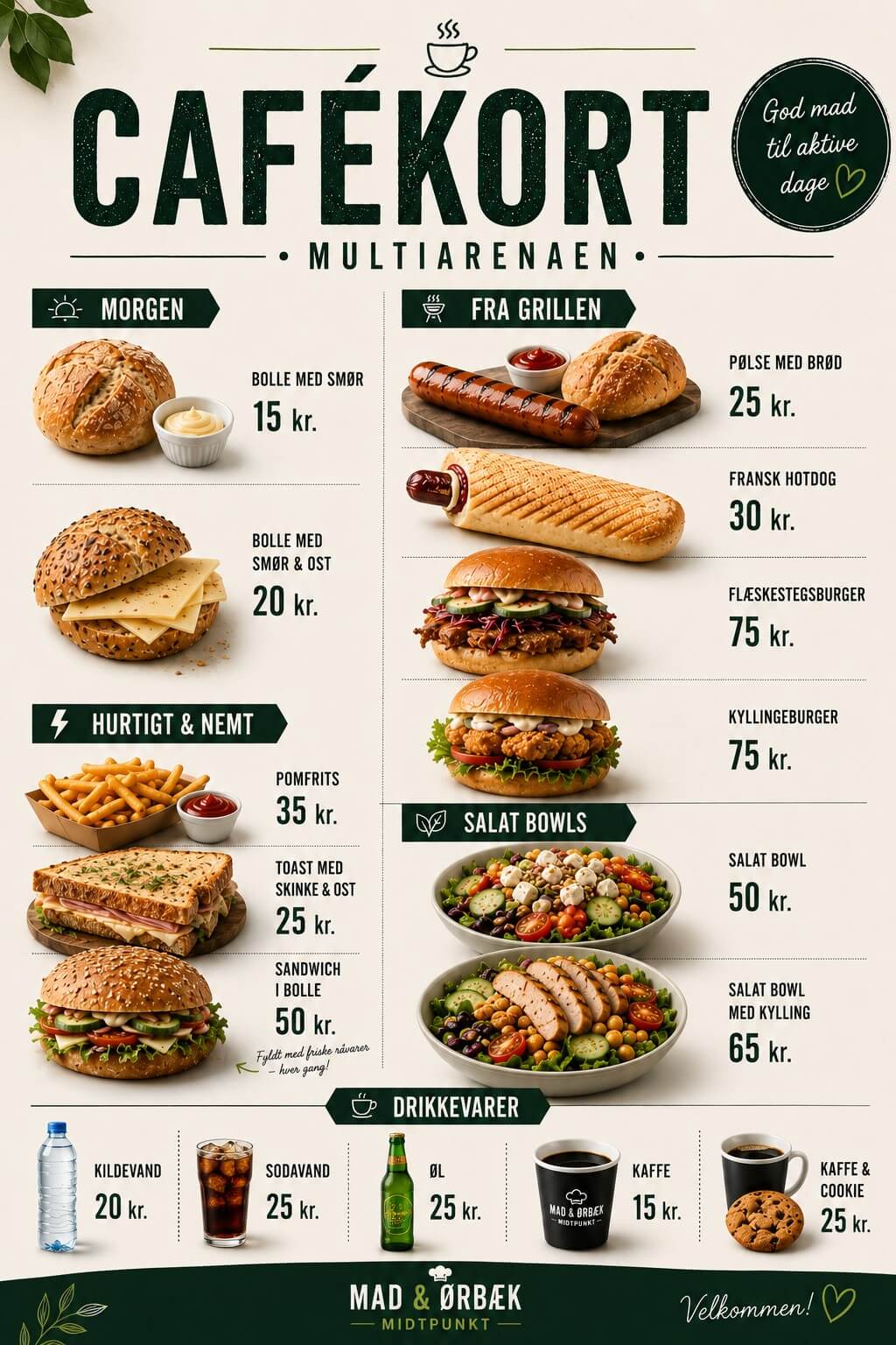 Cafekort 2026 med priser
